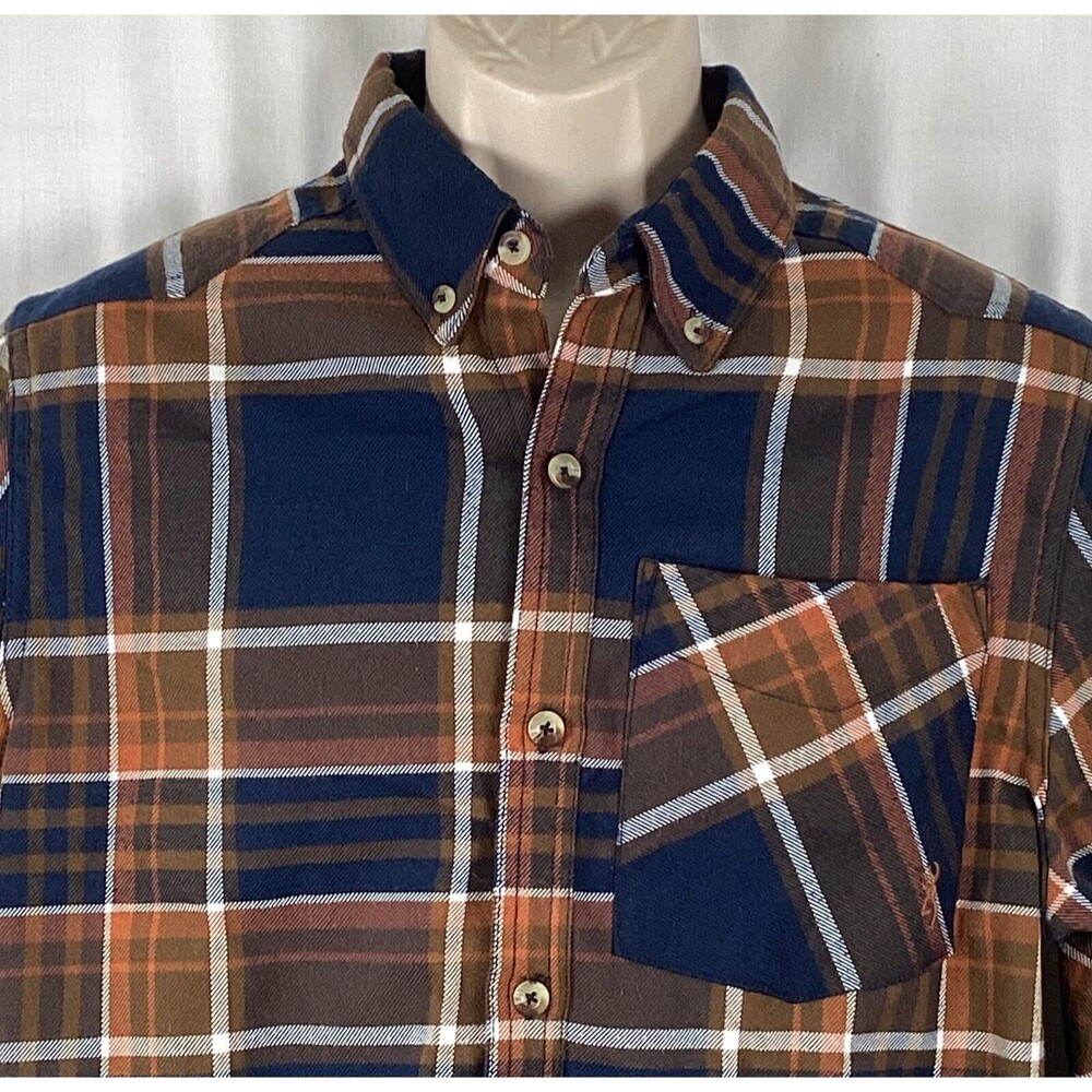 Browning Long Sleeve Flannel Shirt Size Medium Brown Plaid - Picture 2 of 8